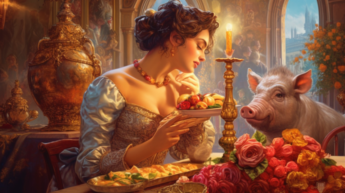 3000_Gorgeous_lady_kisses_a_mighty_pig_at_the_feast_tabl_06aaf6fd-936b-43ce-9641-131822bf0547-1.png