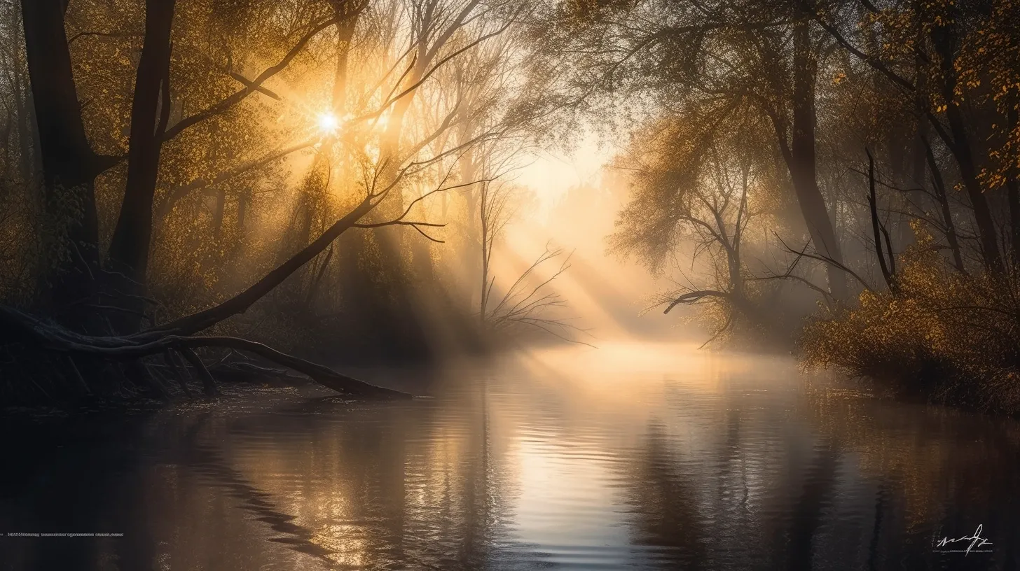 2702_Sunrays_breaking_through_mist_among_trees_river_in__51d8208f-b61c-423d-9fac-f25d566f3b49-4.webp